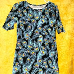 Lularoe "Julia" pencil dress, peacock 🦚 design!